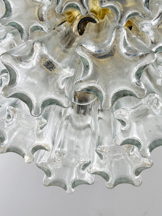 Image 1 of Lustre/plafonnier à trois niveaux de style milieu du siècle, provenant de Limbourg, en Allemagne, années 1970