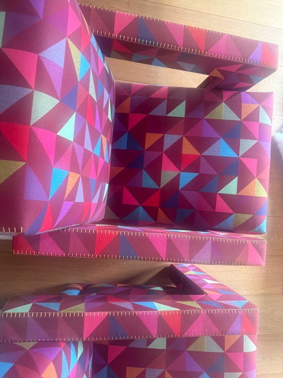 Image 1 of Cassina Red & Blue Chairs - set of 2 Gerrit van Rietveld - original