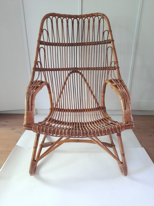 Großer Korbsessel im Vintage-Stil