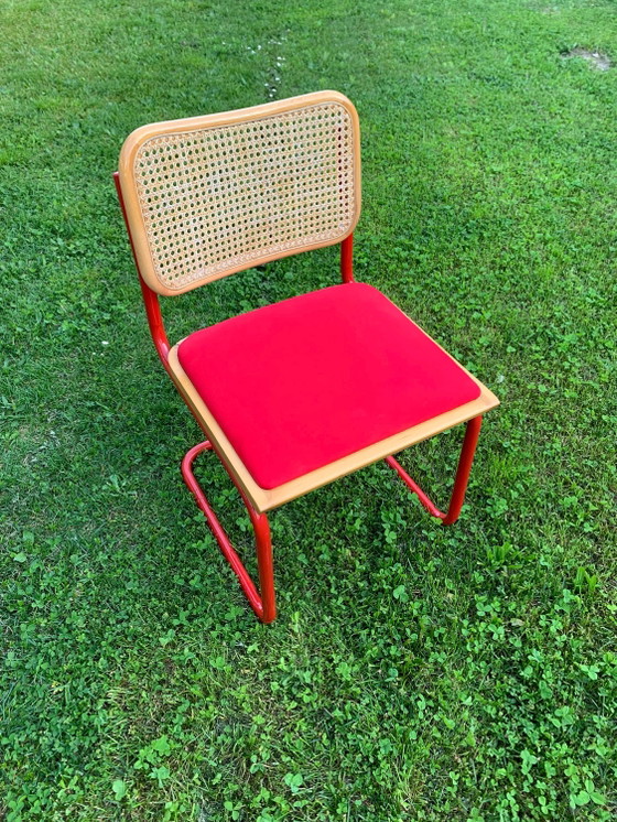 Mid-Century Modern Italian Marcel Breuer style B32 Cesca Chair, 70s – Adjustable recliner chair, Wood, Metal (photo 3 of 6)
