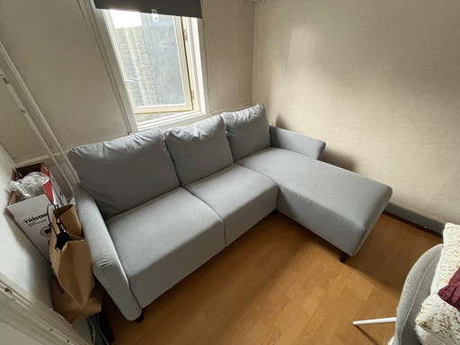 IKEA Dreisitzer-Ecksofa, hellgrau