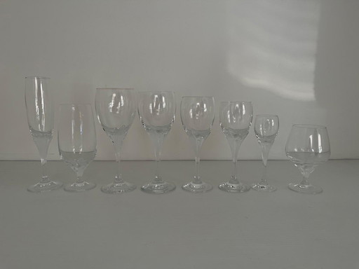 Kristall-Trinkservice von Zwiesel mit verziertem Fuß