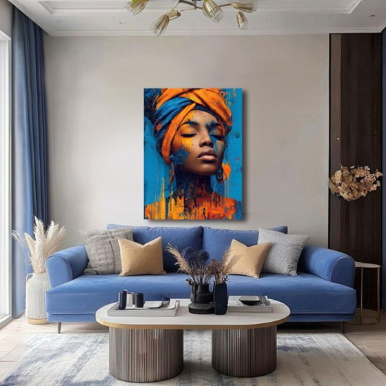 Image 1 of Alberto RICARDO - Mujer Afro - Tela d'artista