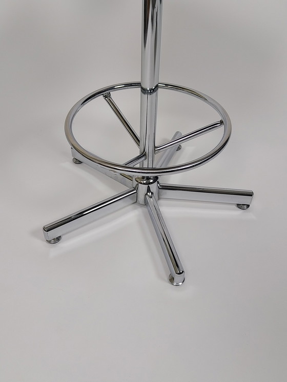 Image 1 of Set di 2 sgabelli da bar vintage con tappezzeria rétro, anni '70