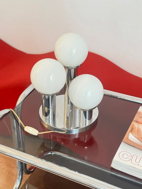 Image 1 of Vintage MCM Chrome Table Lamp, 1970s, Spain 