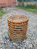 Pouf in rattan italiano