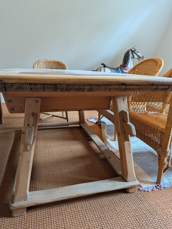 Image 1 of table de ferme rustique, table de taverne ancienne