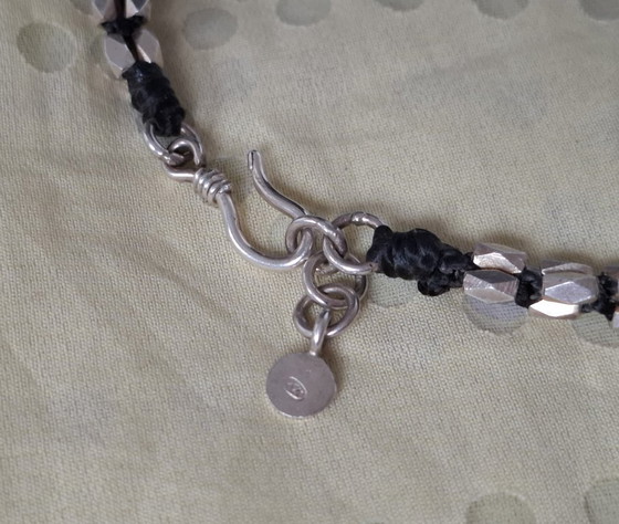 Image 1 of Verstelbare, flexibele armband van sterling zilver, geschikt voor polsen met een omtrek van 21,5 tot 23 cm.