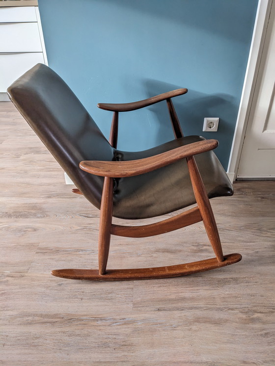Image 1 of Rocking Chair vintage Webé Louis Teeffelen design rétro