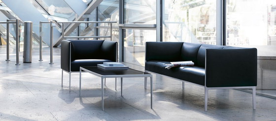 Image 1 of Asienta Design Sofa 3Z Black Leather Wilkhahn Jehs & Laub 2019