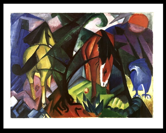 Image 1 of Marc, Franz - Horses and eagles - Art print