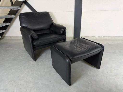 Leolux Bora Beta Sessel – Schwarzes Leder – Sehr guter Zustand