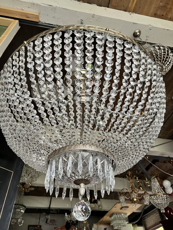 Image 1 of Huge large antique crystal chandelier Plafoniere