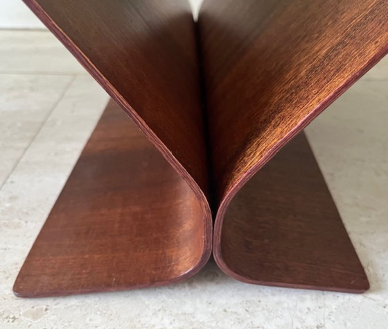 Image 1 of Vintage Umbra Magazine Rack in Bent Wood – Scandinavian Design 1980s