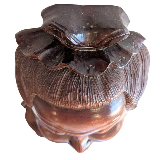 Guanyin (Avalokiteshvara) – botten tanden en glazen ogen, 19e eeuw – kavel 138 – Beeldhouwkunst, Wood, Glass (photo 5 of 15)