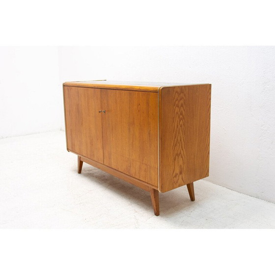 Image 1 of Vintage sideboard in beech and opaxite glass by Hubert Nepožitek and Bohumil Landsman for Jitona, 1960