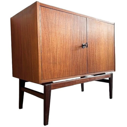 Vintage mid-century deens design kastje teak zwevend onderstel 1960's