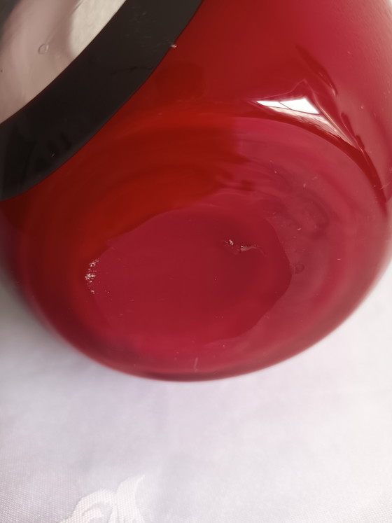 Murano Glas Vase – Handgefertigt, Rot Mit Modernem Design – Dekorative Objekte (photo 9 of 9)