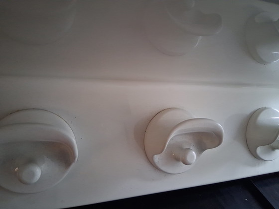 Image 1 of Vintage Separate Kartell Coat Rack Hat Shelf White, With 3 Coat Rack Hooks