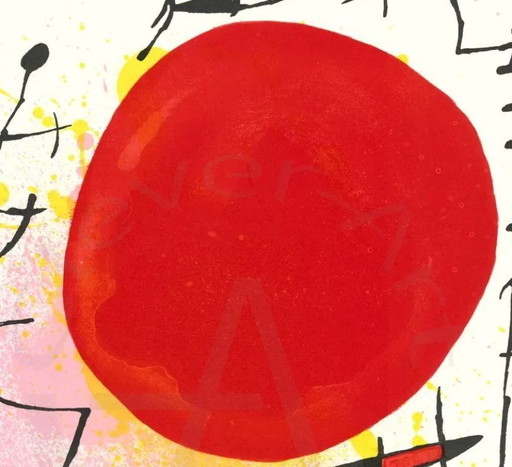 Miró, Joan - Sun - Litografia originale III - Color lithograph