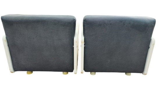Image 1 of Vintage Space Age “Tortuga” Armchairs by Beka Italia – 1970s – Restoration Project + Luxury Velvet Fabric Included