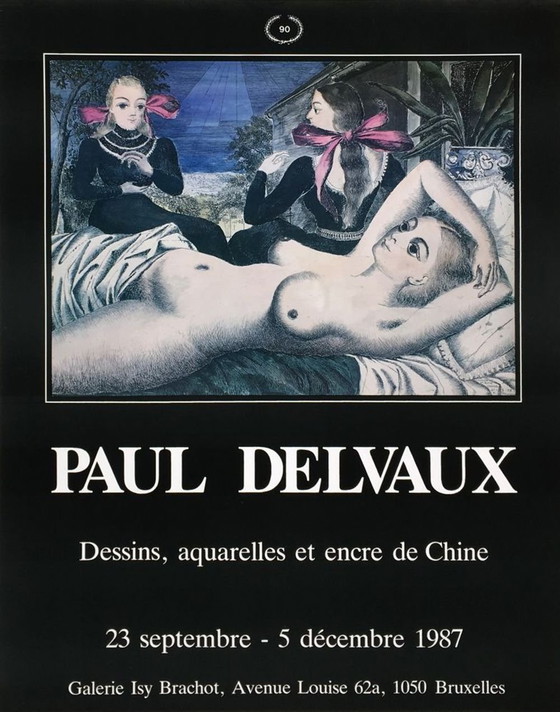 Image 1 of Paul DELVAUX Expo 87 – Plakat der Galerie Isy Brachot 1987