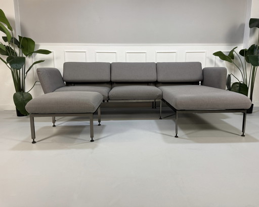 Brühl Roro medium bank stof grijs hoekbank + hocker