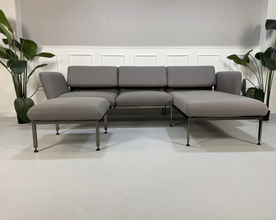 Image 1 of Brühl Roro medium sofa fabric gray sofa bed corner sofa + stool