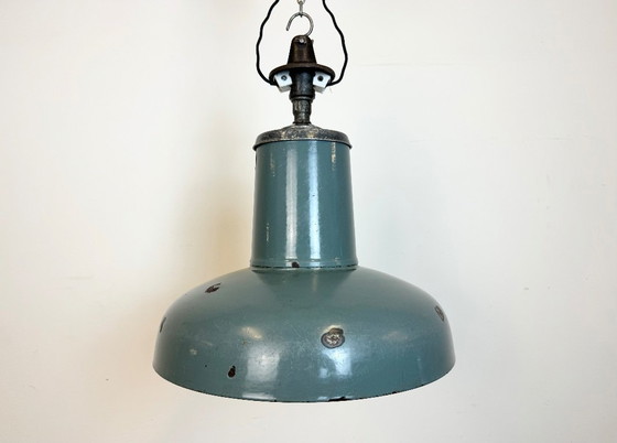 Image 1 of Industrial Grey Enamel Pendant Lamp from Siemens, 1930s