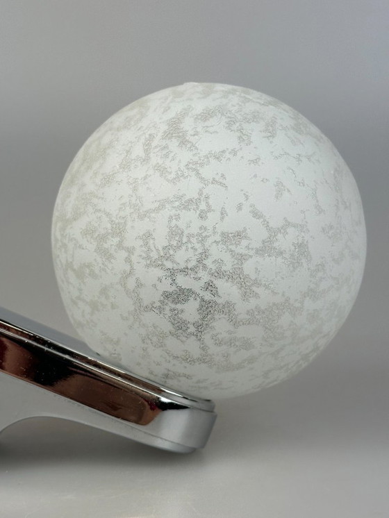 Image 1 of 60s 70s wandlamp bollamp metaal chroom & glas space age design