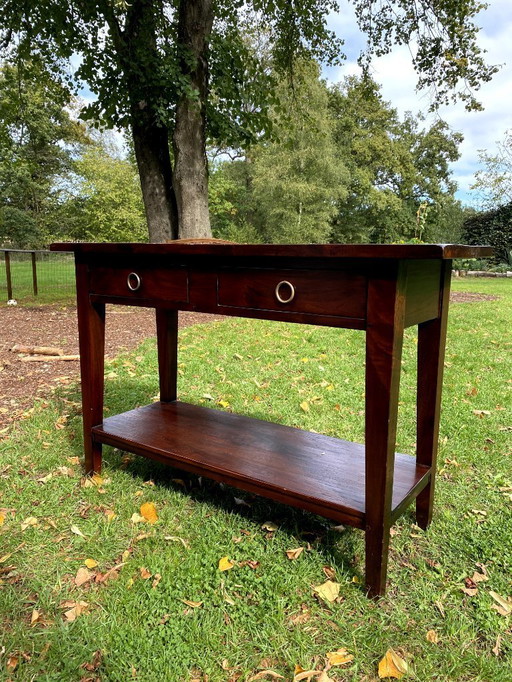 Colonial teak side table, wall table, console