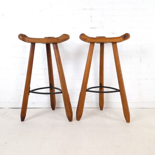 2x tabouret de bar brutaliste vintage