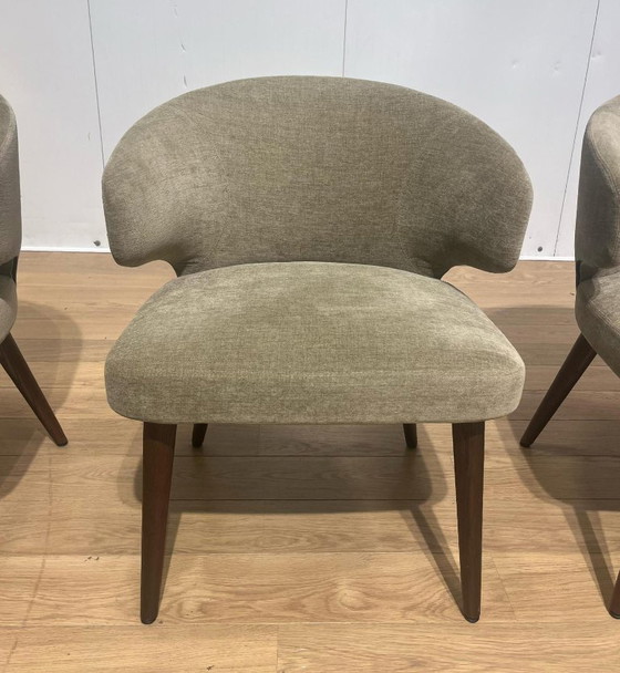 Image 1 of MINT CONDITION Minotti Dining Chairs Beige/Taupe Set 4