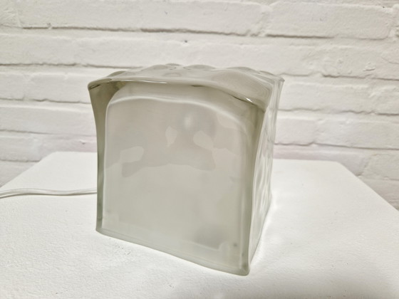 Image 1 of Lampe de table vintage Ikea Iviken Glass Ice Block