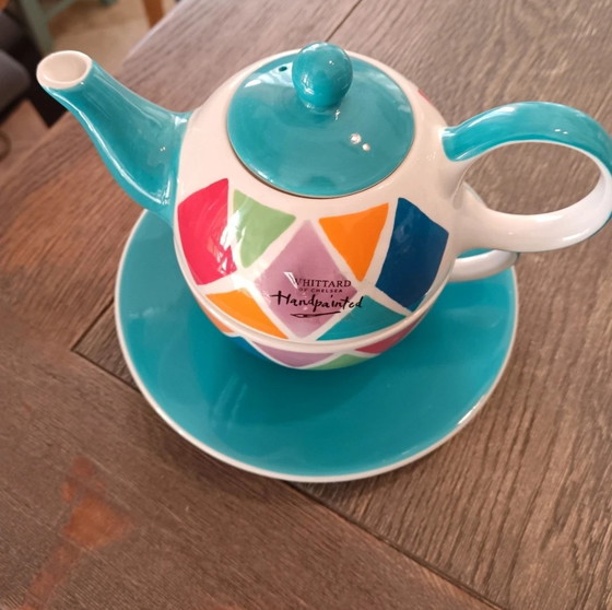 Image 1 of Service à thé « Tea for One » peint à la main par Whittard of Chelsea,