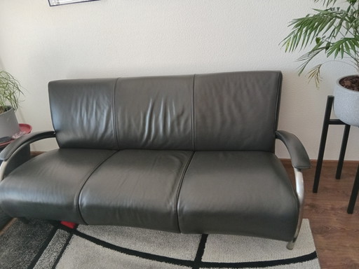 Molinari 3 Zit Antraciet Grijs – banken, Leather, Metal (photo 2 of 6)