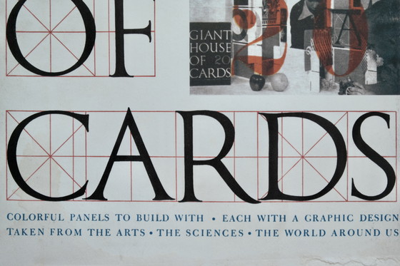 Image 1 of Eames, reusachtig kaartenhuis, ontworpen door Ray & Charles in 1952