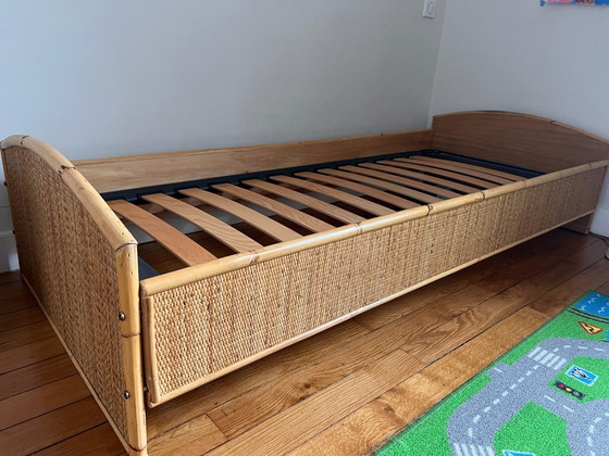 Image 1 of Letto in vimini e bambù intrecciato Dal Vera 1970