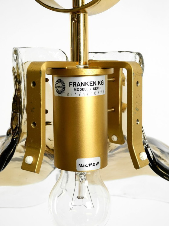 Image 1 of Beautiful, rare, original 1960s J.T. Kalmar Franken heavy Murano glass floral ceiling lamp