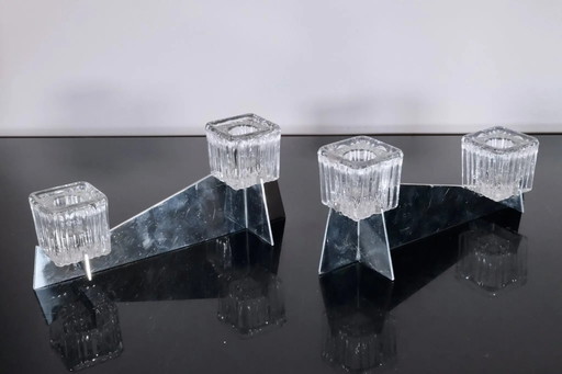 Jaques Adnet modernist art deco candle holders