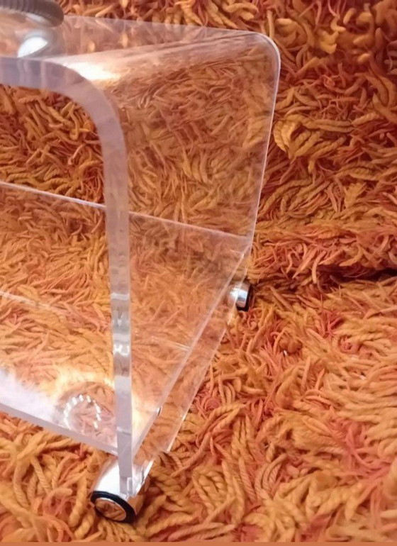 Image 1 of Vintage Michel Dumas For Roche Plexiglas Table Lucite