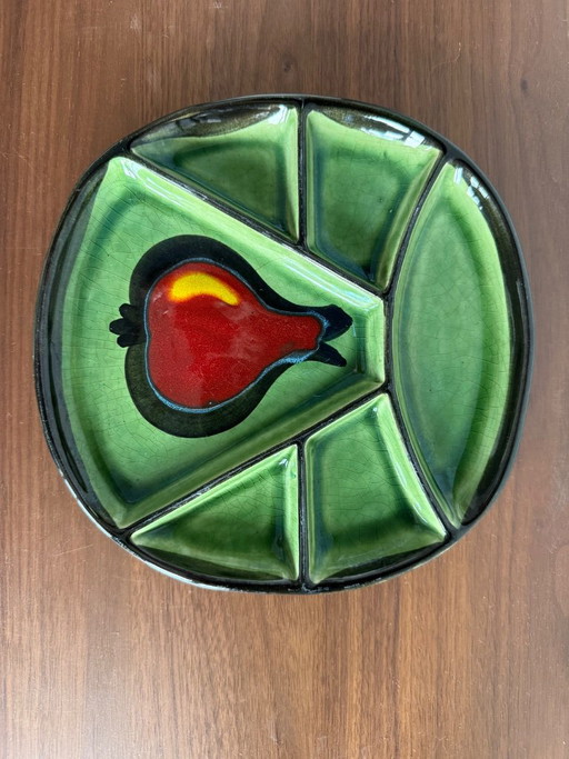 Piatto Antico Scompartato in Maiolica Circa 1970 – servies, Ceramic (photo 2 of 5)