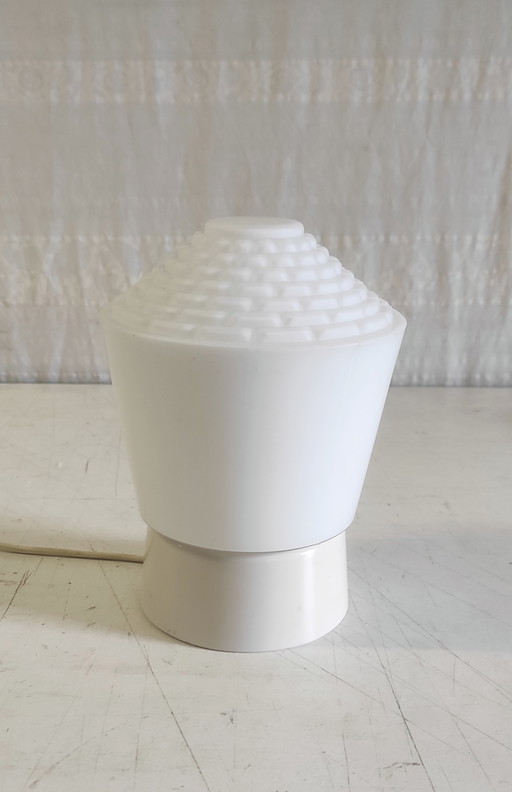 Lampadario in stile Bauhaus in vetro opalino - metà del XX secolo