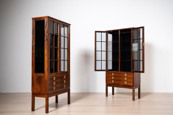 Pair of Vintage Display Cabinets by Bruksbo, Norway, 1960s, Wood, Beige (photo 4 of 19)