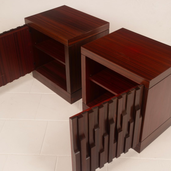 Luciano Frigerio Brutaliste Bois de Padouk Gaetano Tables de nuit pour Frigerio di Desio – Wood (photo 21 of 23)