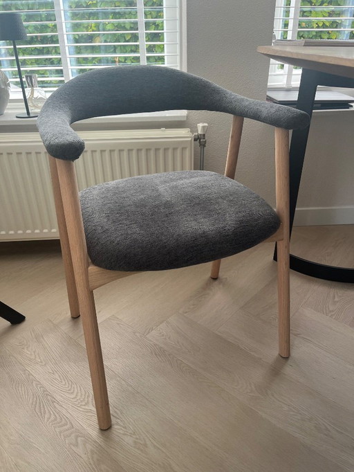 2x HSM Collection Ella Stuhl Japandi Stil grau Holz neu