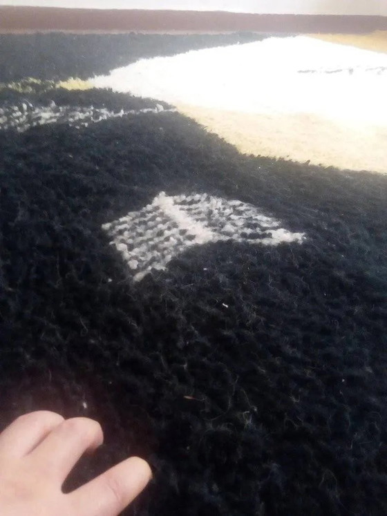 Tappeto marocchino tessuto stile Beni Ourain - motivo nero - 307 x 210 cm – Tappeti, Wool, Cotton (photo 6 of 8)