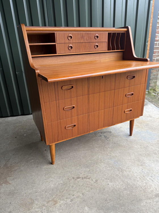 Image 1 of Vintage Musterring Möbel Secretaire Uitschuifbaar Blad