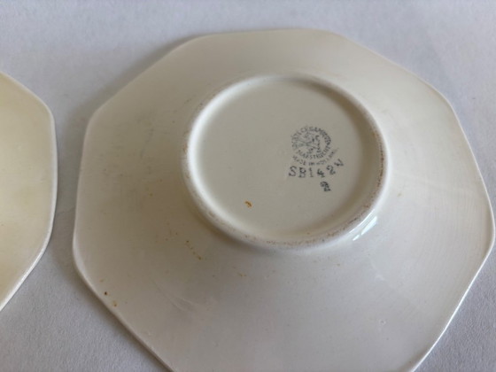 Image 1 of Set of 2 Societe Ceramique "Beatrix" cups and saucers