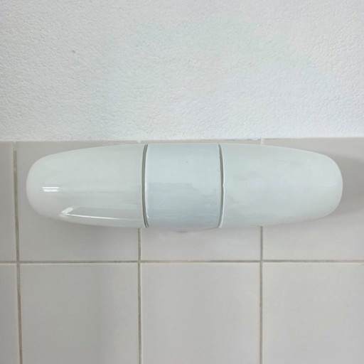 Rare Large Model 6078 Porcelain & Opaline Glass Bauhaus Wall Light – Wilhelm Wagenfeld for Lindner